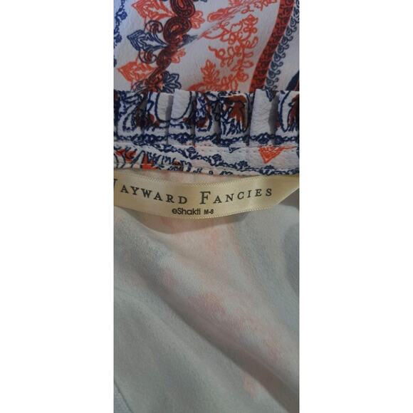 eShakti Wayward Fancies Dress Womens Sz 8 M Crepe Elephant Orange Sleeveless - Picture 10 of 13